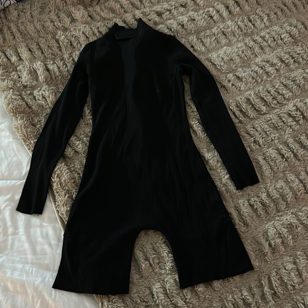 shorts jumpsuit with turtleneck